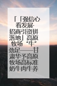 「强信心 看发展·招商引资拼落地」高原牧场“牛”劲足——甘肃华予高原牧场高标准奶牛肉牛养殖项目一线见闻