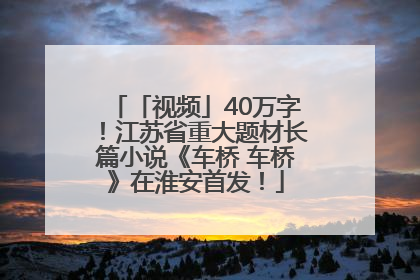 「视频」40万字！江苏省重大题材长篇小说《车桥 车桥》在淮安首发！