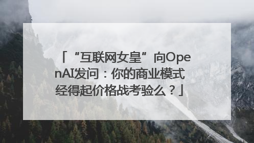 “互联网女皇”向OpenAI发问：你的商业模式经得起价格战考验么？