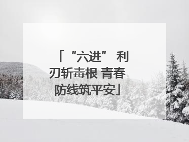“六进” 利刃斩毒根 青春防线筑平安