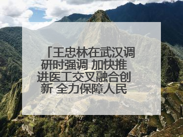王忠林在武汉调研时强调 加快推进医工交叉融合创新 全力保障人民群众生命健康