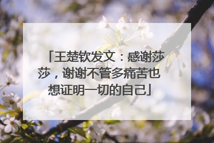 王楚钦发文：感谢莎莎，谢谢不管多痛苦也想证明一切的自己