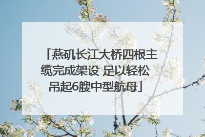 燕矶长江大桥四根主缆完成架设 足以轻松吊起6艘中型航母