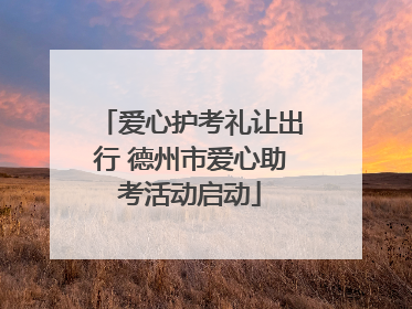 爱心护考礼让出行 德州市爱心助考活动启动