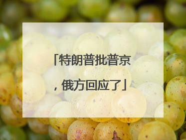 特朗普批普京，俄方回应了