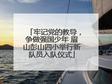 牢记党的教导，争做强国少年 眉山彭山四小举行新队员入队仪式