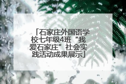 石家庄外国语学校七年级4班“我爱石家庄”社会实践活动成果展示