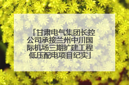 甘肃电气集团长控公司承接兰州中川国际机场三期扩建工程低压配电项目纪实