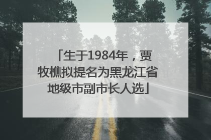 生于1984年，贾牧樵拟提名为黑龙江省地级市副市长人选
