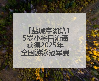 盐城亭湖籍15岁小将吕沁遥获得2025年全国游泳冠军赛200米蛙泳项目冠军