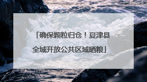 确保颗粒归仓！夏津县全域开放公共区域晒粮