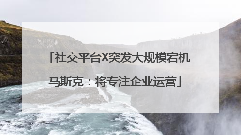 社交平台X突发大规模宕机 马斯克：将专注企业运营