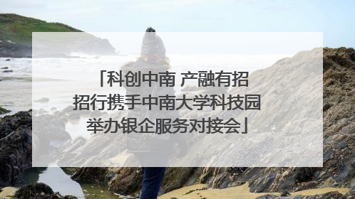 科创中南 产融有招 招行携手中南大学科技园举办银企服务对接会
