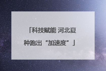 科技赋能 河北夏种跑出“加速度”