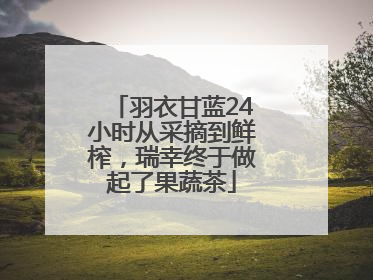 羽衣甘蓝24小时从采摘到鲜榨，瑞幸终于做起了果蔬茶