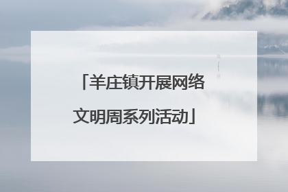 羊庄镇开展网络文明周系列活动