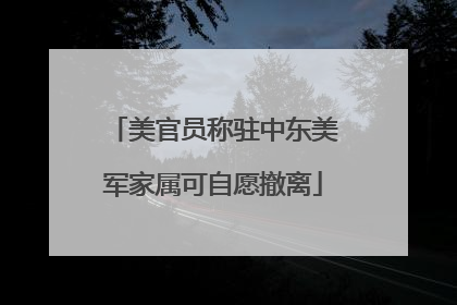 美官员称驻中东美军家属可自愿撤离