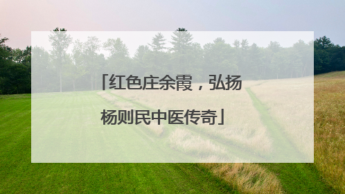 红色庄余霞，弘扬杨则民中医传奇