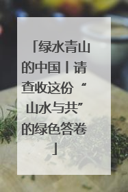 绿水青山的中国丨请查收这份“山水与共”的绿色答卷