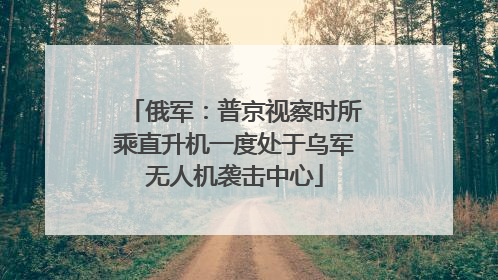 俄军：普京视察时所乘直升机一度处于乌军无人机袭击中心