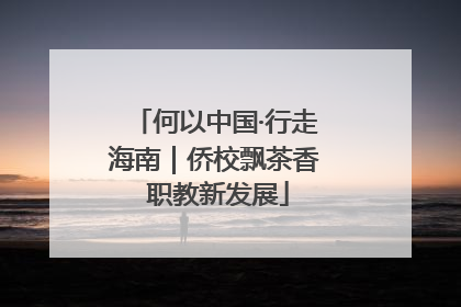 何以中国·行走海南｜侨校飘茶香 职教新发展