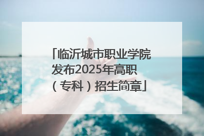 临沂城市职业学院发布2025年高职（专科）招生简章