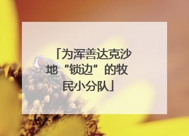 为浑善达克沙地“锁边”的牧民小分队