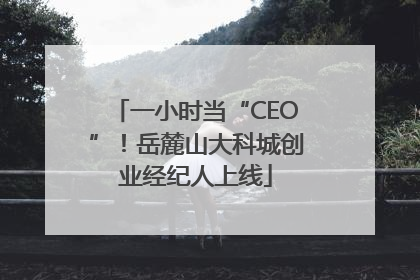 一小时当“CEO”！岳麓山大科城创业经纪人上线