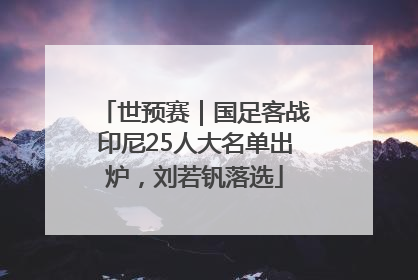 世预赛｜国足客战印尼25人大名单出炉，刘若钒落选