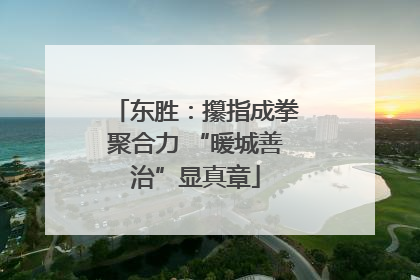 东胜：攥指成拳聚合力 “暖城善治”显真章