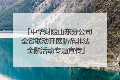 中华财险山东分公司全省联动开展防范非法金融活动专题宣传