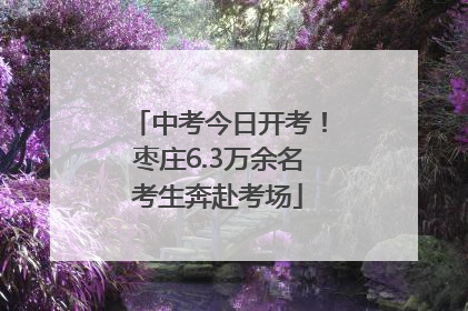 中考今日开考！枣庄6.3万余名考生奔赴考场