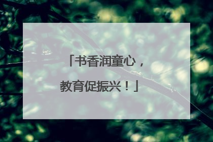 书香润童心，教育促振兴！