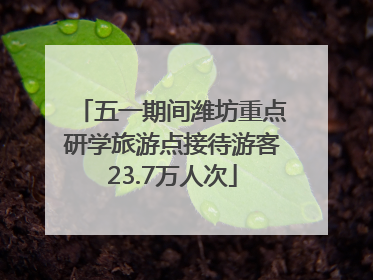 五一期间潍坊重点研学旅游点接待游客23.7万人次