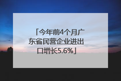 今年前4个月广东省民营企业进出口增长5.6%