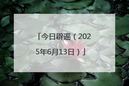 今日辟谣（2025年6月13日）
