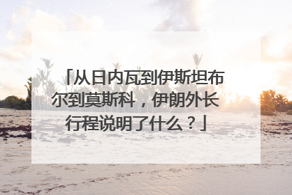 从日内瓦到伊斯坦布尔到莫斯科，伊朗外长行程说明了什么？