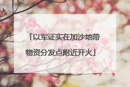 以军证实在加沙地带物资分发点附近开火
