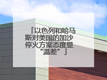 以色列和哈马斯对美国的加沙停火方案态度显“温差”
