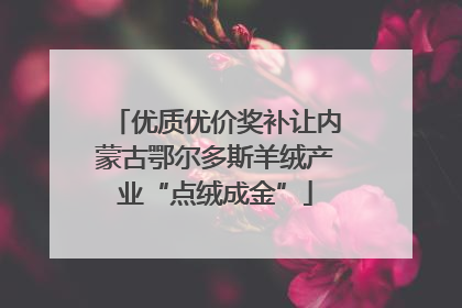 优质优价奖补让内蒙古鄂尔多斯羊绒产业“点绒成金”
