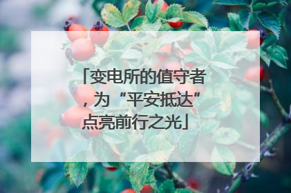 变电所的值守者，为“平安抵达”点亮前行之光