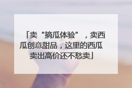 卖“摘瓜体验”，卖西瓜创意甜品，这里的西瓜卖出高价还不愁卖