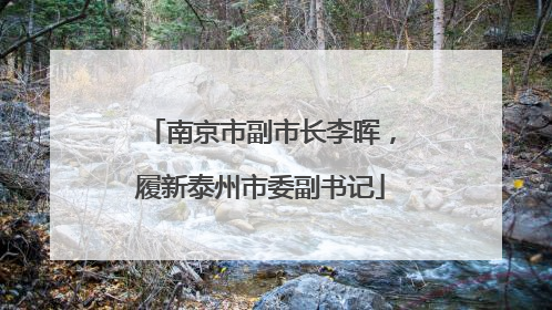 南京市副市长李晖，履新泰州市委副书记
