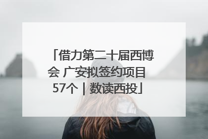 借力第二十届西博会 广安拟签约项目57个｜数读西投
