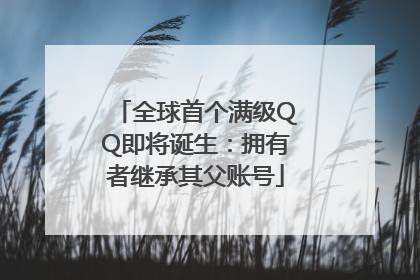 全球首个满级QQ即将诞生：拥有者继承其父账号