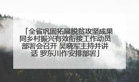 全省巩固拓展脱贫攻坚成果同乡村振兴有效衔接工作动员部署会召开 吴晓军主持并讲话 罗东川作安排部署