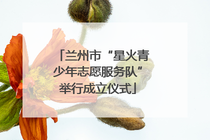 兰州市“星火青少年志愿服务队”举行成立仪式