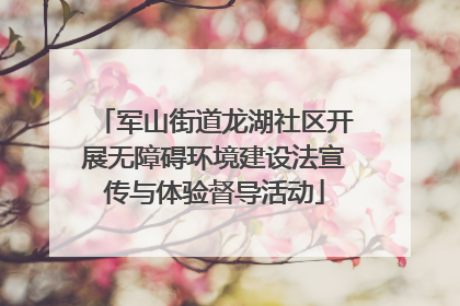 军山街道龙湖社区开展无障碍环境建设法宣传与体验督导活动