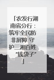 农发行湖南省分行：筑牢全民防非屏障 守护三湘百姓“钱袋子”