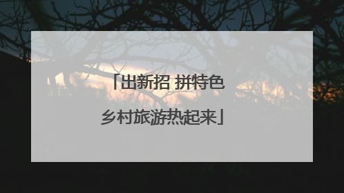 出新招 拼特色 乡村旅游热起来